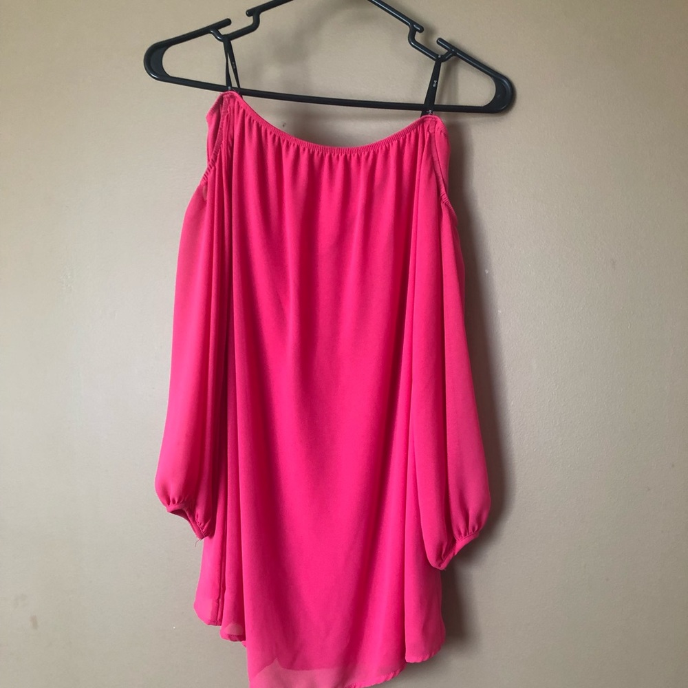 Pink off the shoulder dress